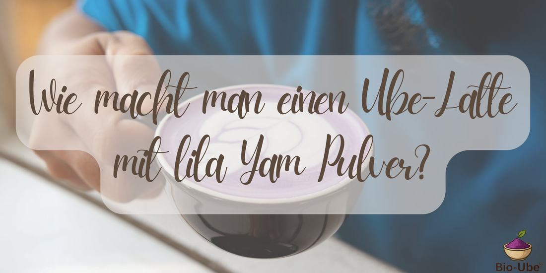 Wie macht man einen Ube-Latte mit lila Yam Pulver?