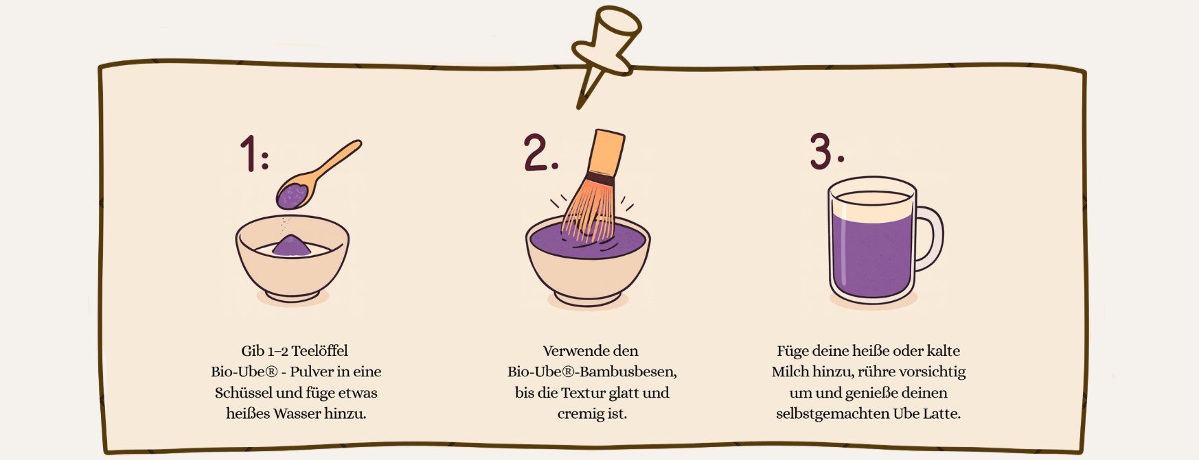 Bio-Ube Pulver vorsichtig